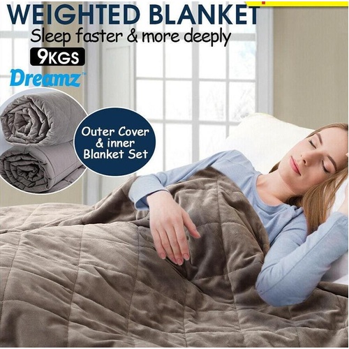 DreamZ Anti-Anxiety Gravity Adults Kids Deep Relax Weighted Blanket 9 KG MINK