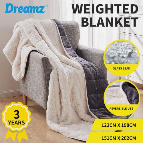 DreamZ Weighted Blanket Heavy Gravity Deep Relax Ultra Soft 7KG Adults Grey