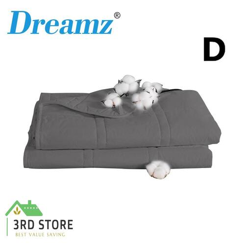Dreamz Weighted Blanket Cotton Heavy Gravity Adults Deep Relax Relief 5KG Grey