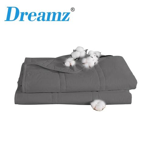 Dreamz Weighted Blanket Cotton Heavy Gravity Adults Deep Relax Relief 9KG Grey
