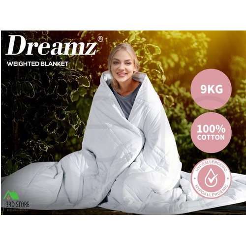 Dreamz Weighted Blanket 9KGCotton Heavy Gravity Adult Deep Relax