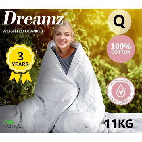 Dreamz Weighted Blanket 11KG Cotton Heavy Gravity Adult Deep Relax