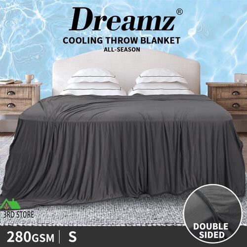 DreamZ Throw Blanket Cool Summer Soft Sofa Bed Sheet Rug Luxury Single Grey