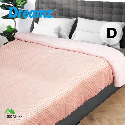 Dreamz Weighted Blanket Cover Quilt Duvet Doona Double Bed Warm Pink