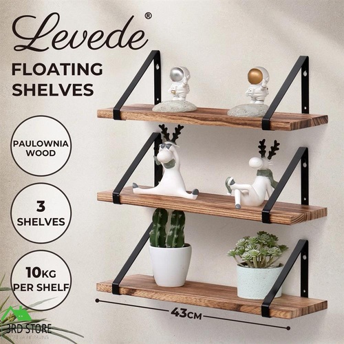 Levede Floating Shelf DIY Hanging Shelves Wall Mounted Storage Display 43*12cm