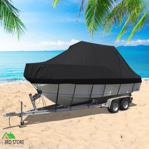 Boat Cover 12-14 FT Trailerable Weatherproof 600D Jumbo Marine Heavy Duty