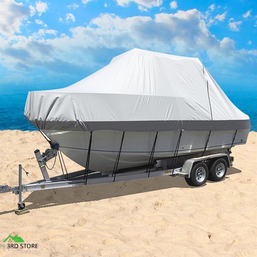 12-14 FT Boat Cover Trailerable Weatherproof 600D Jumbo Marine Heavy Duty