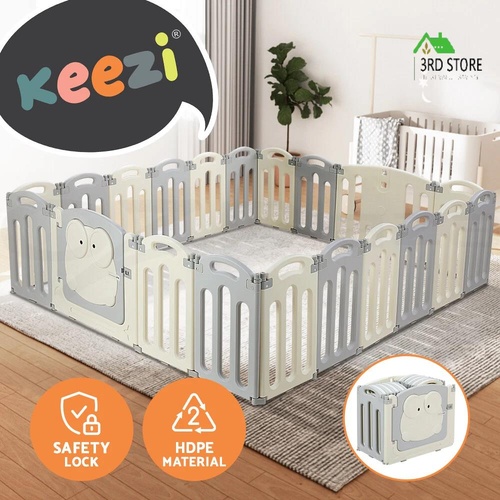 Keezi Baby Playpen 20 Panels Foldable Toddler Fence Safety Play Activity Centre