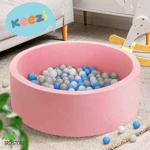 Keezi Ocean Foam Ball Pit with Balls Kids Play Pool Barrier Toys 90x30cm Pink
