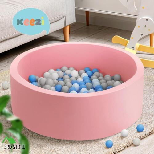 Keezi Ocean Foam Ball Pit with Balls Kids Play Pool Barrier Toys 90x30cm Pink