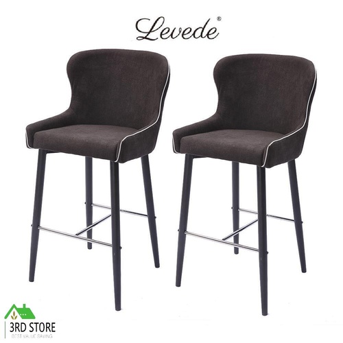 Levede 2x Bar Stools Kitchen Stool Dining Chair Chairs Metal Industrial Barstool