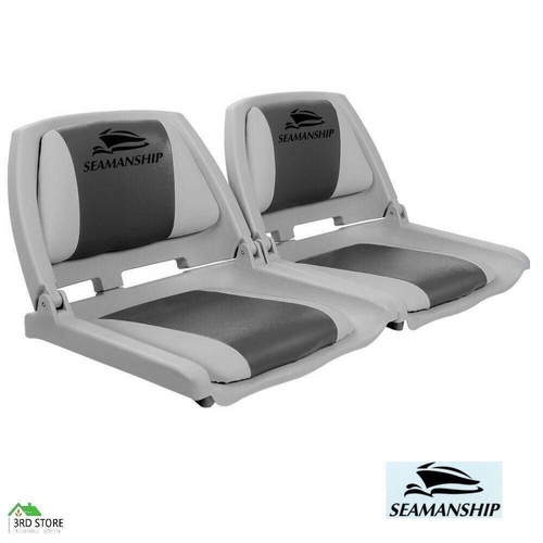 Seamanship 2X Folding Boat Seats Seat Marine Seating Set All Weather Swivels