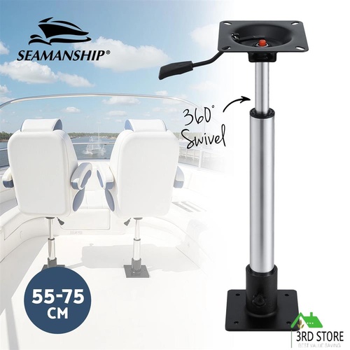 Seamanship Boat Seat Pedestal 55-75cm Adjustable Gas Lift 360 Degrees Swivel
