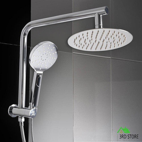 Shower Head Set Rain Brass Round Heads Arm Bathroom High Pressure WELS 8"