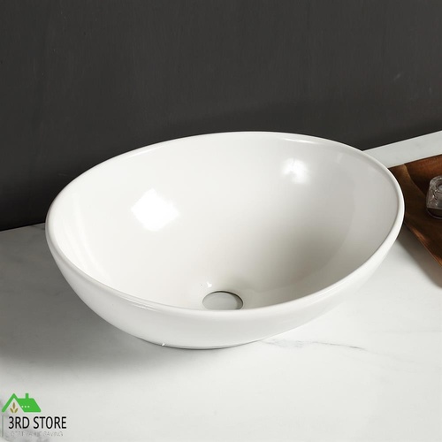 Ceramic Oval Basin Hand Wash Bowl Bathroom Sink Gloss Counter Top Vanity