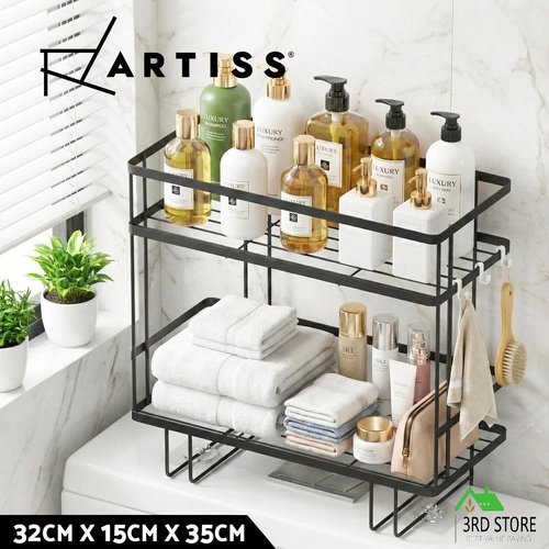 Artiss Over Toilet Storage Rack Bathroom Shelf Organizer 2 Tier