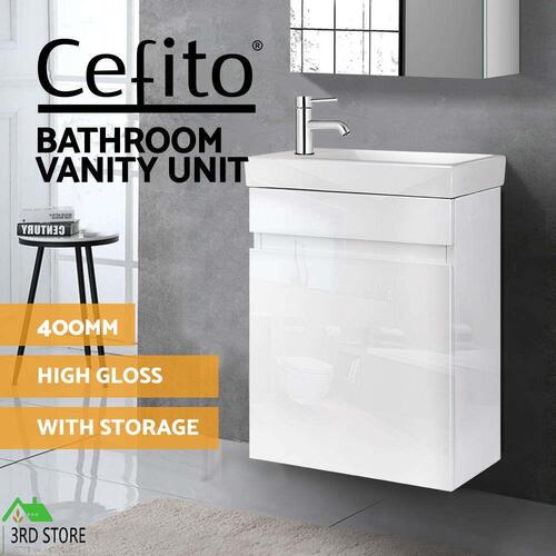 Cefito Bathroom Vanity Basin Cabinet Sink Storage Wall Mounted Ceramic 400mm