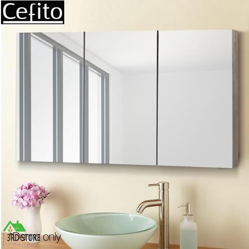 Cefito Bathroom Vanity Mirror Cabinet Medicine Shaving Storage Wooden 900x720mm