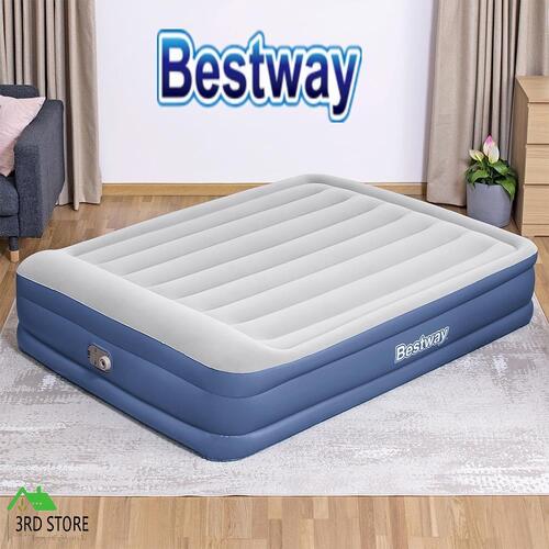 Bestway Air Bed Beds Mattress Queen Size Sleep Built-in Pump Camping Inflatable