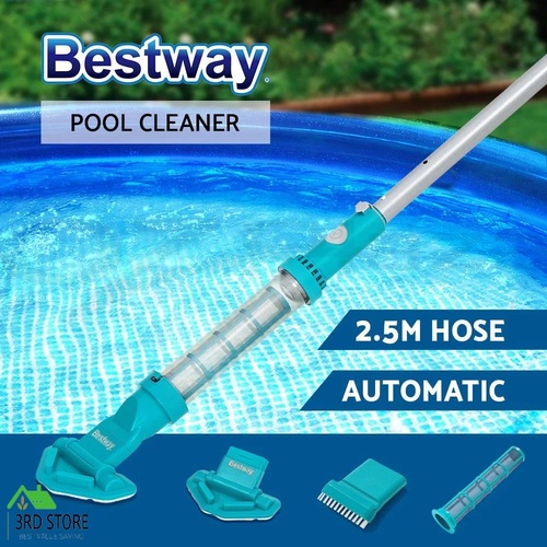Bestway Pool Cleaner Cordless with Pole Swimming Pool Automatic Vacuum 2.5M