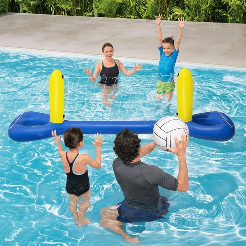 Bestway Floating Pool Volleyball Net Set with Ball 252cm x 64cm Blue