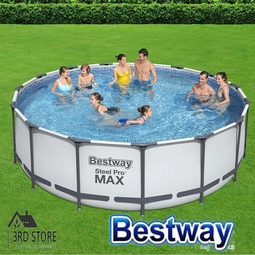 Bestway STEEL PRO MAX Frame Pool Above Ground Swimming Pools 15ft / 4.57m- 56439