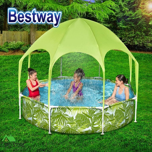 Bestway Kids Pool Swimming Play Pools Steel Frame UV Sun Shade Canopy 244x51cm