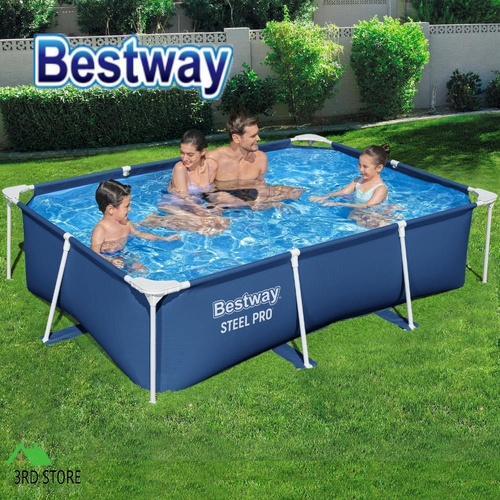 RETURNs Bestway Swimming Pool Above Ground Pools Steel Frame Rectangular 2.59x1.7x0.61m