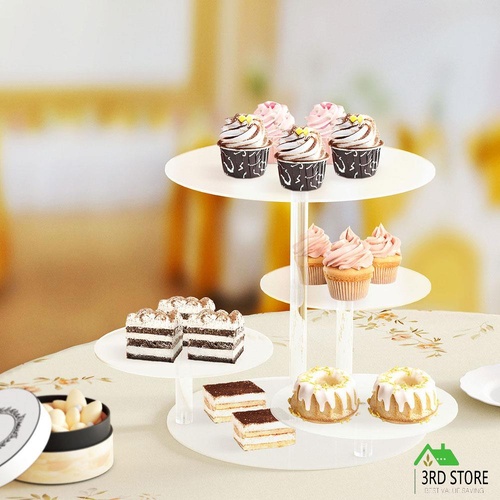 5-Star Chef Cake Stand 5 Tiers Acrylic Holder Display Round Clear Wedding Party