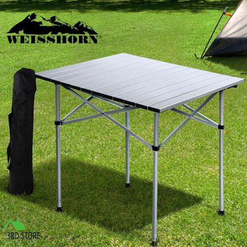 Weisshorn Roll Up Camping Table Foldable Portable Picnic Garden BBQ Desk 70CM