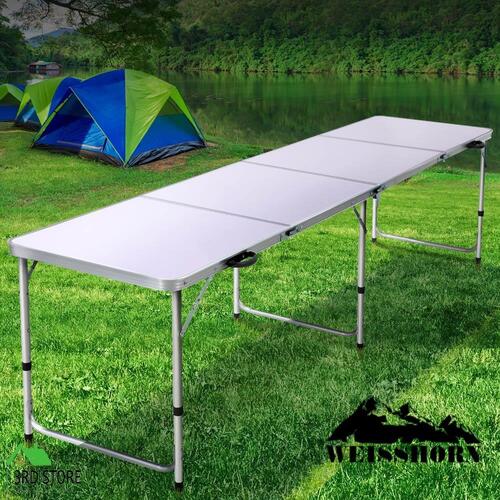 Weisshorn Folding Camping Table Portable Family Picnic Garden 240CM