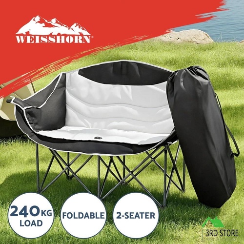 Weisshorn Camping Chair Double Folding Moon Chair Portable Seat 240KG