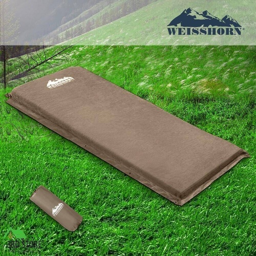 Weisshorn Self Inflating Mattress Camping Sleeping Mat Air Bed Pad Single Coffee