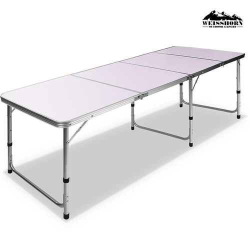 Weisshorn Folding Camping Table Portable Adjustable Height Outdoor Picnic Table