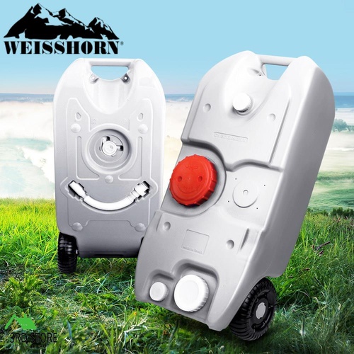 Weisshorn 40L Portable Wheel Water Tanks Tank Camping Caravan Storage Grey