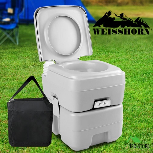 Weisshorn 20L Outdoor Portable Toilet Camping Potty Caravan Travel Boating w Bag