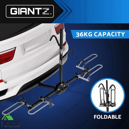 Giantz 2 Bicycle Bike Carrier Rack Rear Car 2" Hitch Mount Platform Foldable