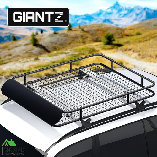 Giantz Universal Car Roof Rack Basket Luggage Carrier Steel Vehicle Cargo 123cm