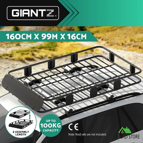 Giantz Universal Roof Rack Basket Car Luggage Carrier Steel Vehicle Cargo 160cm