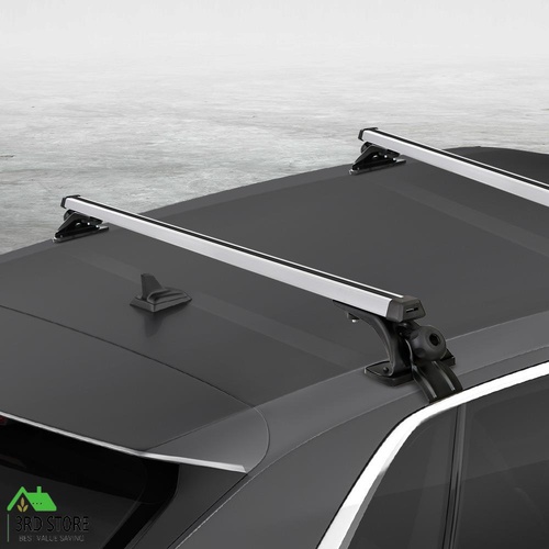 RETURNs Universal Car Roof Rack Cross Bars Aluminium Silver Adjustable 145cm Brackets