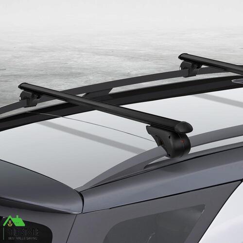 Universal Car Roof Rack Cross Bars Aluminium Black Adjustable 120cm Car 90kgs