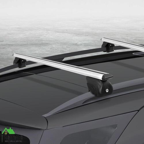 Universal Car Roof Rack Cross Bars Aluminium Adjustable 110cm Silver Upgraded