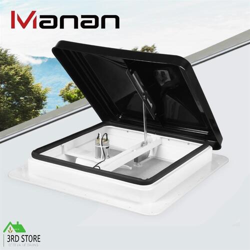 Manan Caravan RV Roof Vent Fan 12V Shower Hatch 355x355mm Flyscreen Motor Home