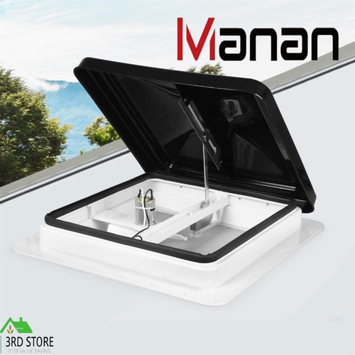 Manan Caravan RV Roof Vent Fan 12V Shower Hatch 355x355mm Flyscreen Motor Home