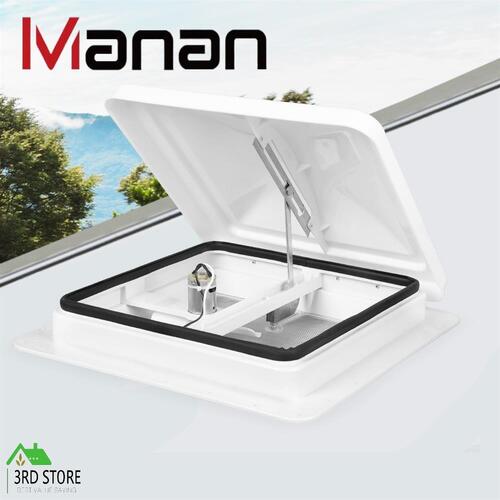 Manan 12V Caravan Vent Fan RV Shower Roof Hatch 355x355mm Motorhome Camper Boat