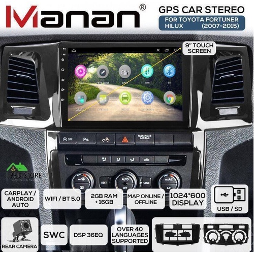 Hilux Car Stereo Head Unit GPS Carplay Wifi Android11 fits Toyota Fortuner 07-15