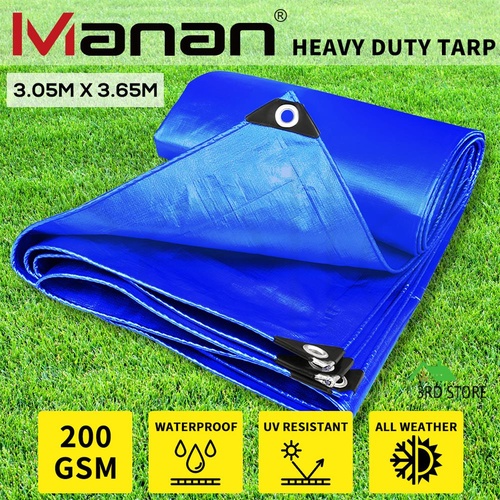 Manan Heavy Duty Tarp Tarpaulin Shelter Camping Tent Cover Waterproof 3.05x3.65m
