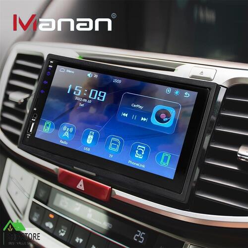 Manan Car Stereo Double 2 Din Head Unit Carplay Android Player Bluetooth Carmera