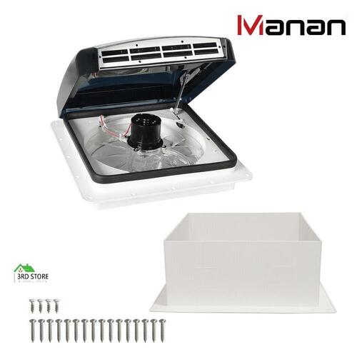 Manan Caravan Roof Vent 12V Hatch Air Exhaust Fan Rain RV Trailer Motorhome