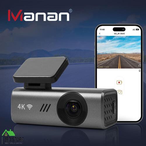 Manan Dash Camera 4K Wifi UHD Front Car Recorder Voice Control Night Vision 64G